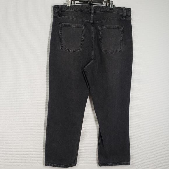 Wild Fable Jean Women 18 Black High Rise Straight Leg Thrashed Grunge Button Fly - Picture 2 of 16